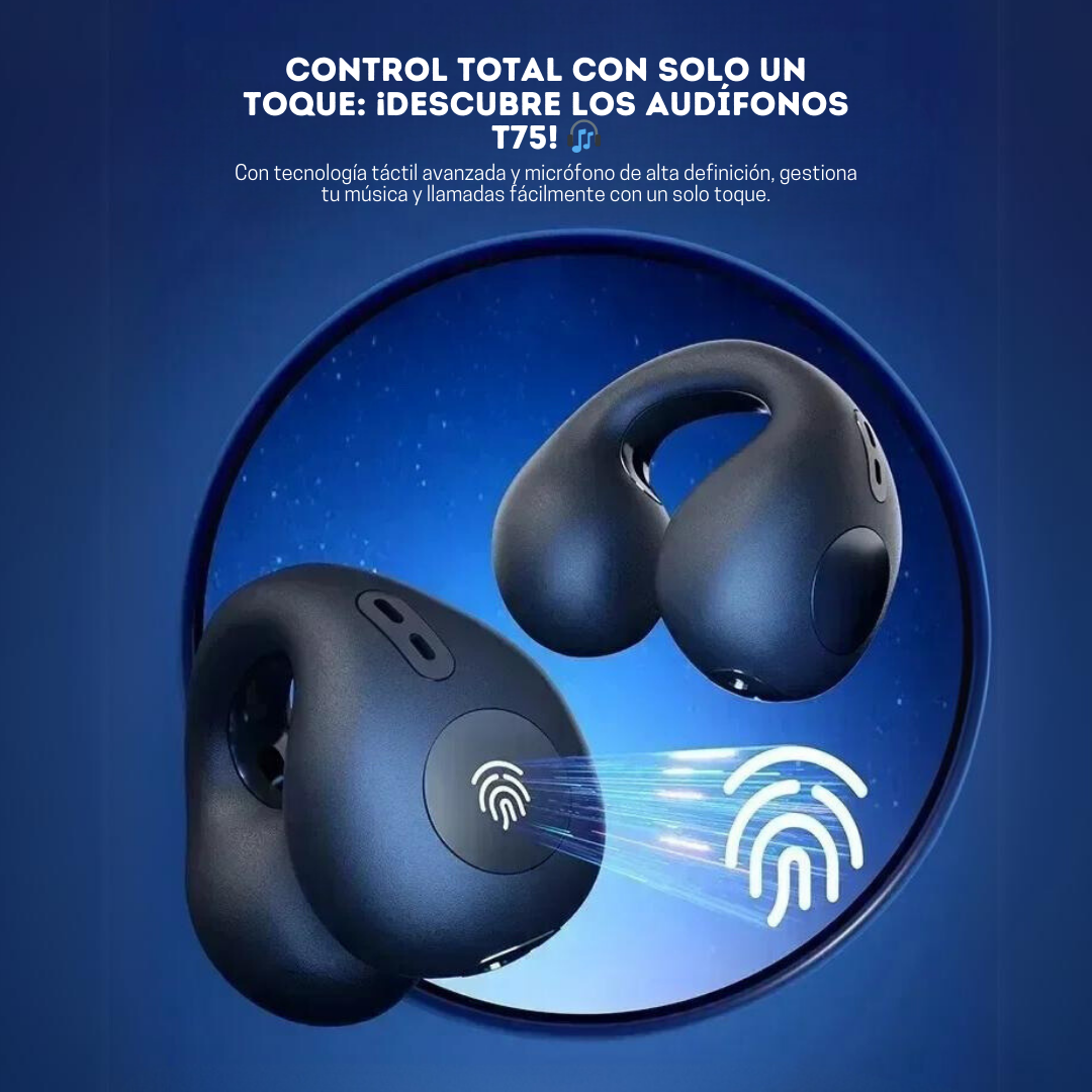 AUDÍFONOS DEPORTIVOS T75: CONEXIÓN ESTABLE, SONIDO PREMIUM Y DISEÑO ERGONÓMICO